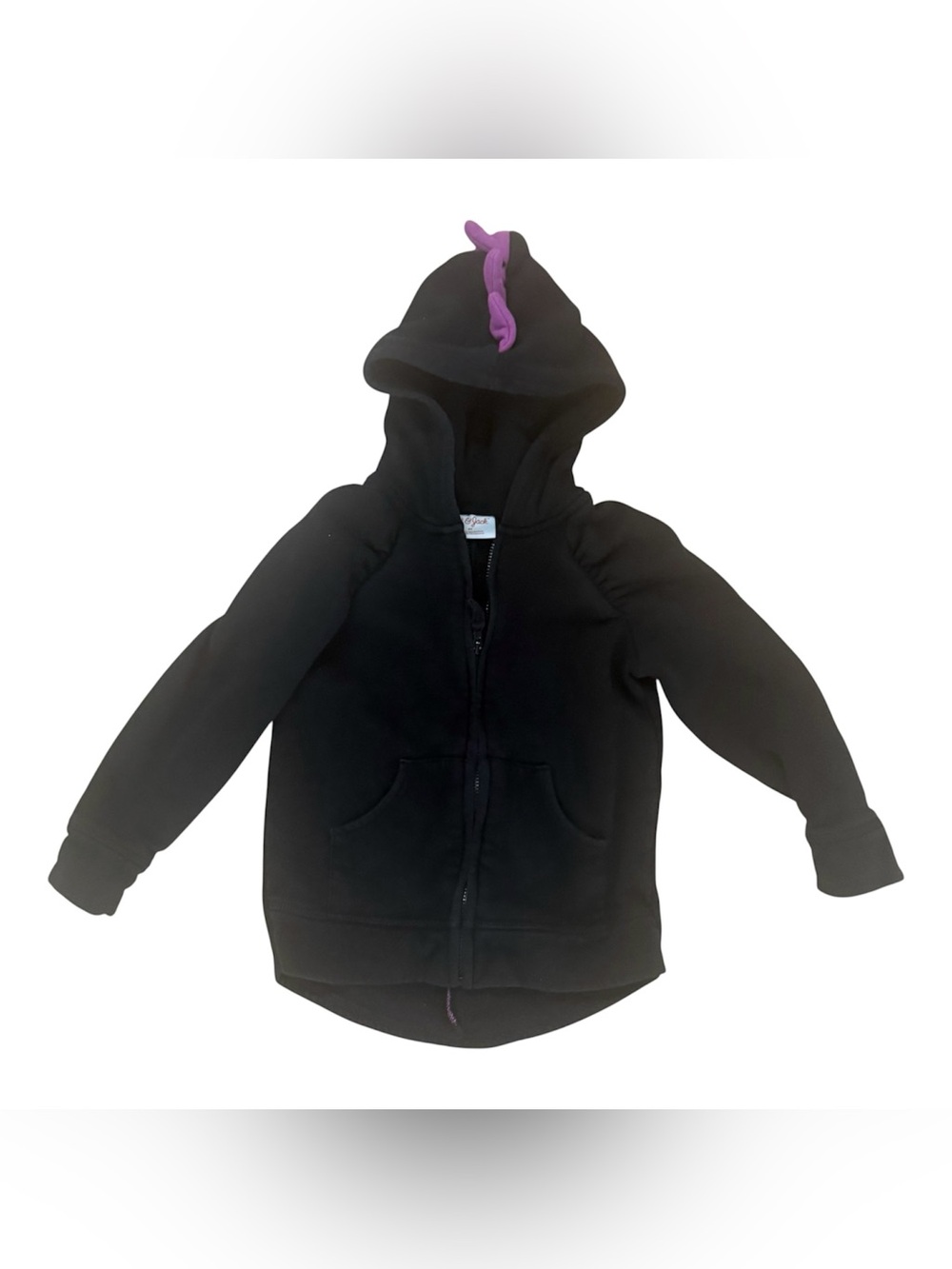 4T Cat & Jack Black Zip-Up Hoodie Purple Dinosaur Jacket Halloween fun costume
